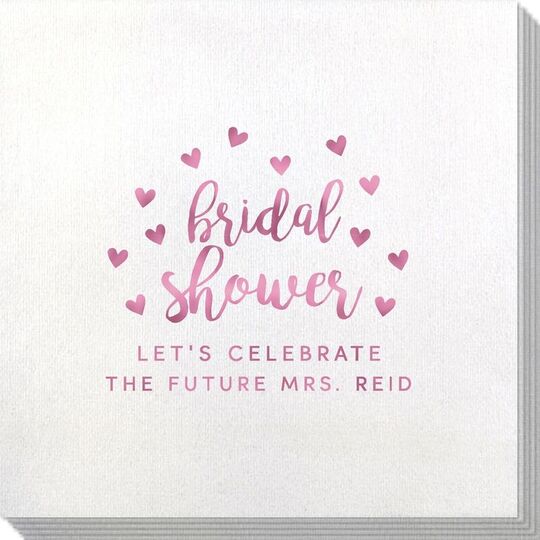 Confetti Hearts Bridal Shower Bamboo Luxe Napkins